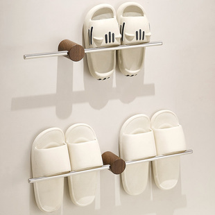 卫生间拖鞋架免打孔中古风不锈钢现代浴室拖鞋沥水架厕所置物收纳