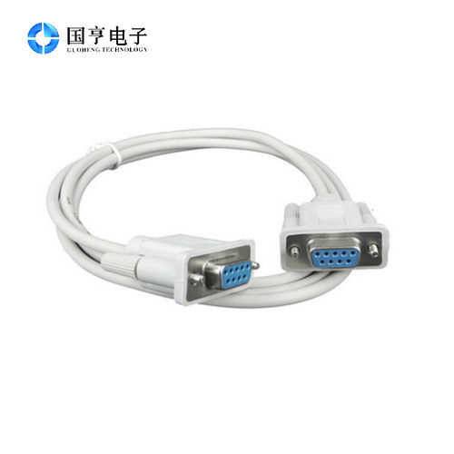 DB9串口线 RS232数据线 交叉 母头对母头 白色 延长线 长1.5米
