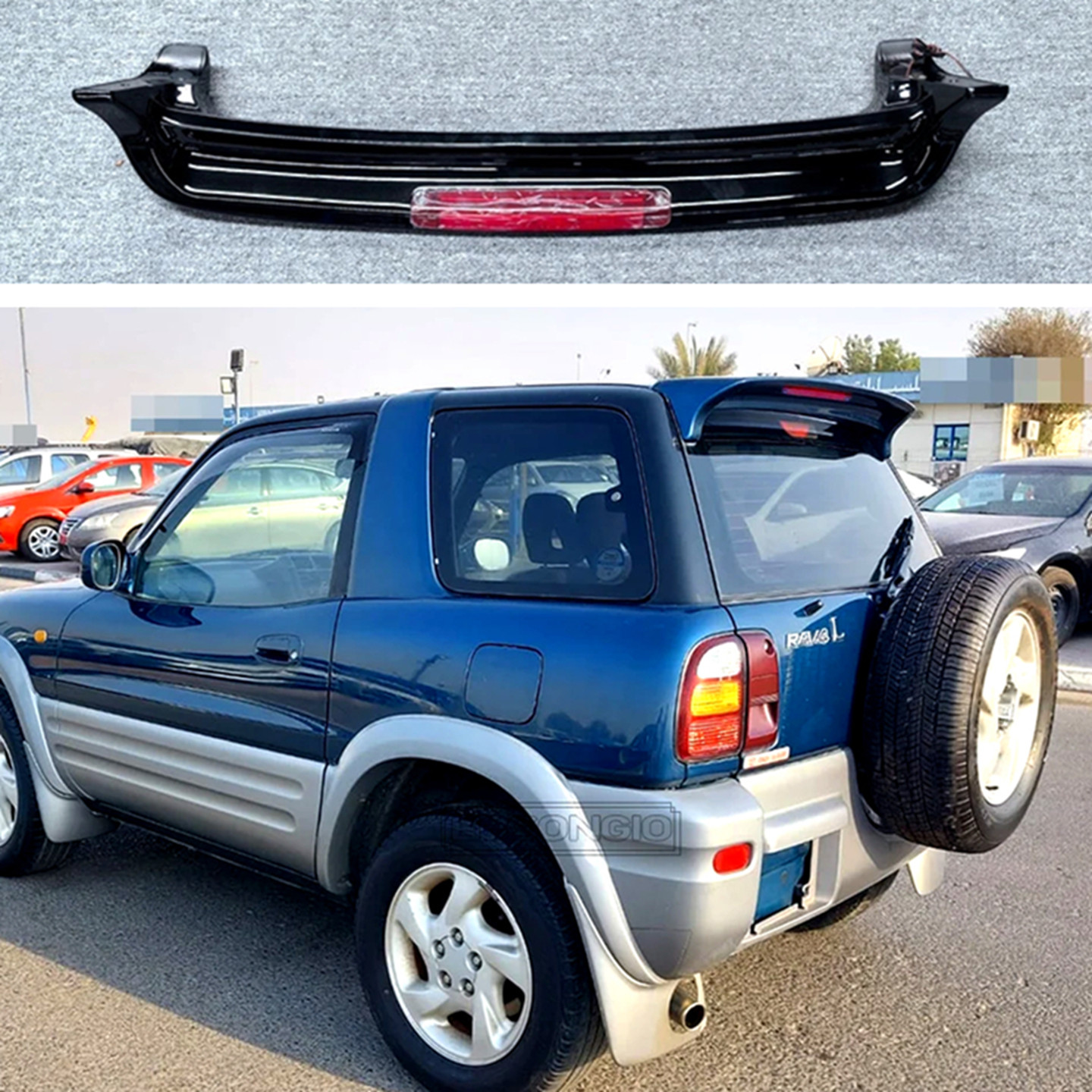 适用于1994-1998款丰田RAV4尾翼 老rav-4改装专用带灯顶翼扰流板