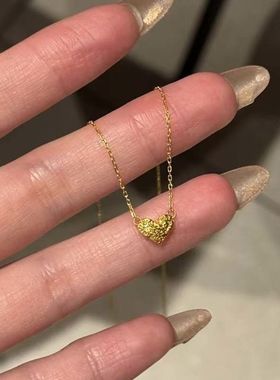 碎冰爱心项链女轻奢小众ins气质高级感吊坠百搭锁骨链送女友礼物