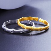 节节高升手镯女竹节磨砂手环简约个性 实心竹子手镯