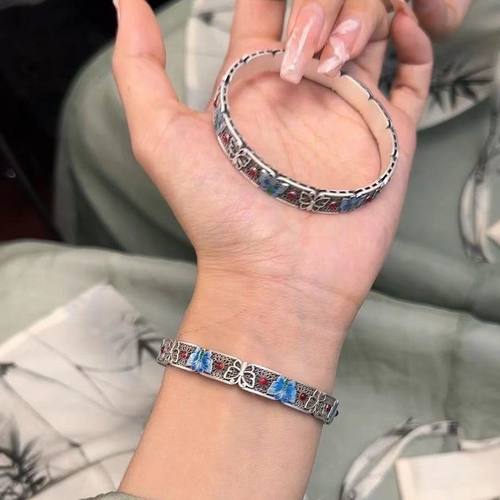 新中式古风蝴蝶手镯女百搭民族风清冷感手环小众气质个性设计感手