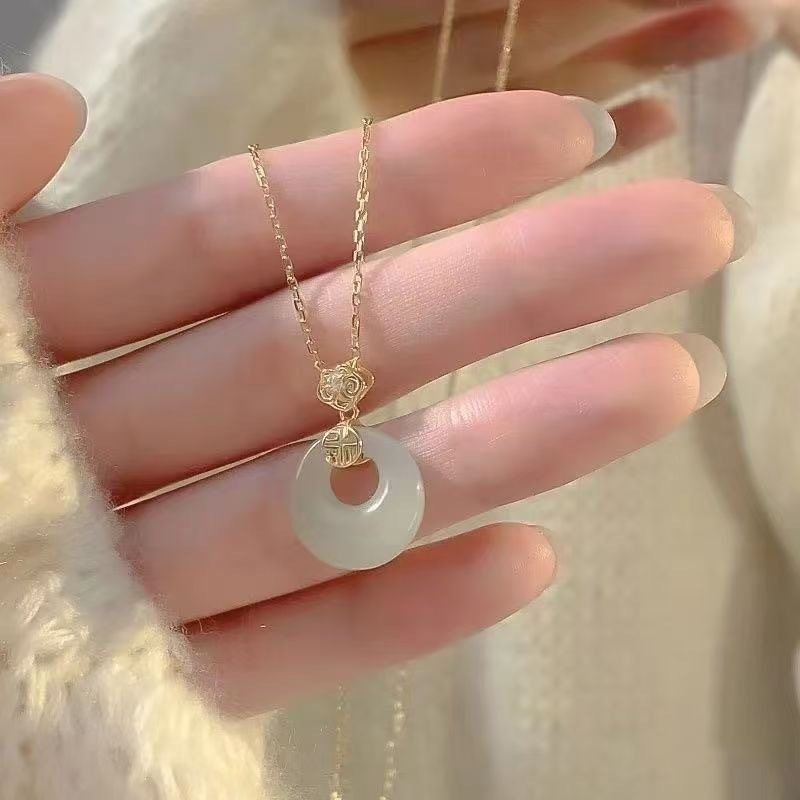 新中式福运平安扣项链女福字吊坠送闺蜜女友妈妈礼物中国风小众