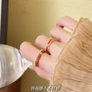 双层红色星星戒指女ins小众设计感开口可调节指环个性 百搭食指戒