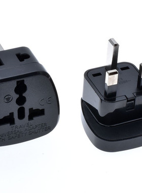 香港澳门 新加坡马来西亚插座黑色大面板英标一转二万用转换插头