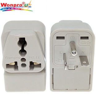 稳不落一转二插座中国台湾NEMA 6-20P美标万用转换插头T型220V