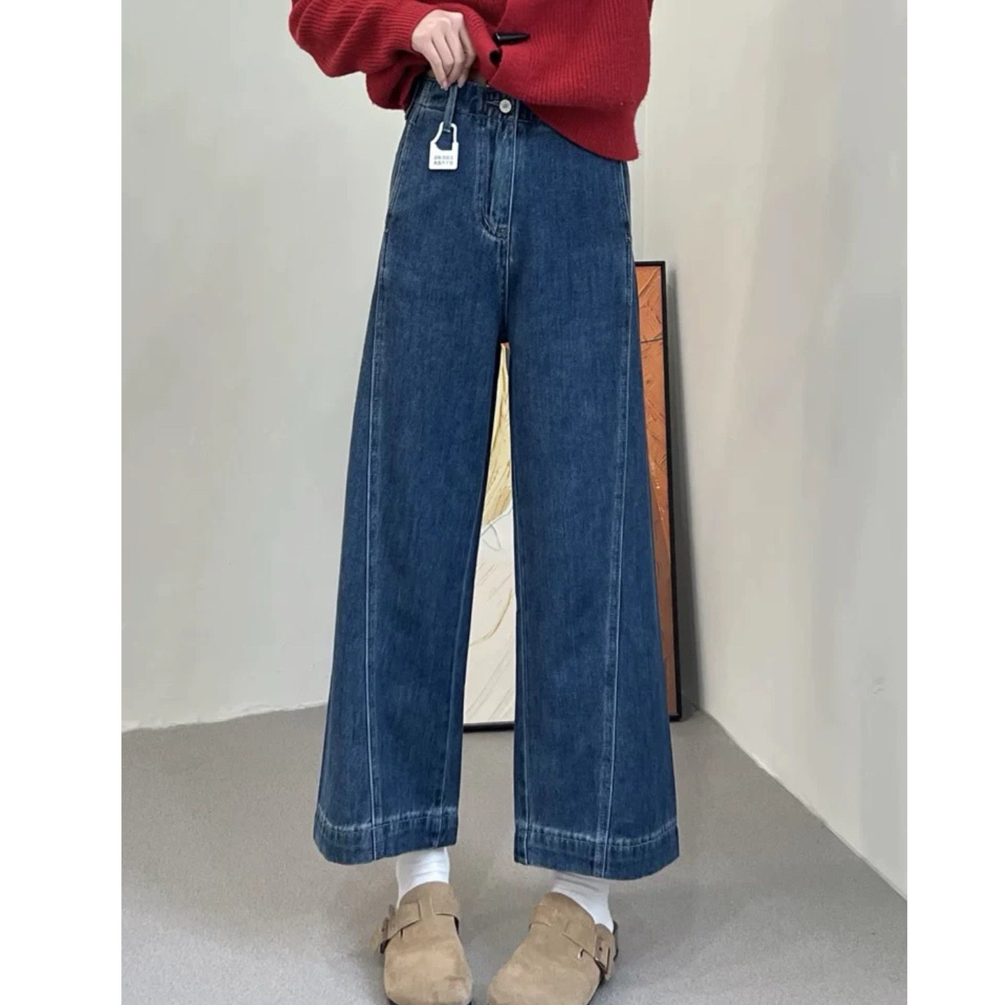 大碗plus定制大码女装微胖mm复古水洗直筒牛仔秋季宽松显瘦九分裤,女装/女士精品,大码裤装,淘宝优惠券,粉丝福利购,淘宝优惠卷