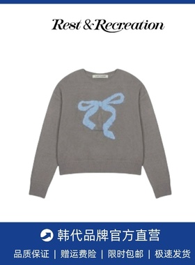 【现货】韩国李娜妍同款lartigent毛绒蝴蝶结针织衫毛衣长袖女