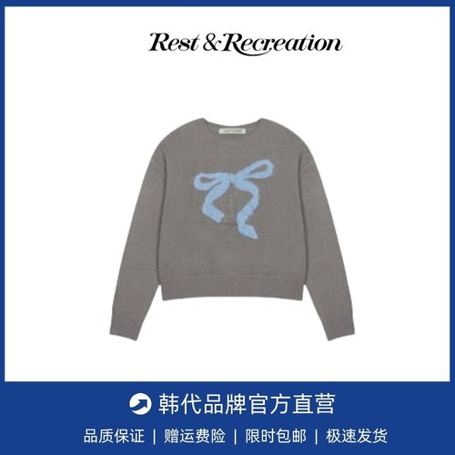 【现货】韩国李娜妍同款lartigent毛绒蝴蝶结针织衫毛衣长袖女