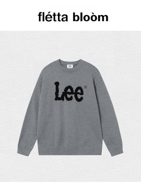 【现货】fletta bloom韩国Lee字母撞色宽松羊毛针织套头毛衣休闲