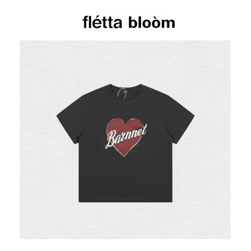 【现货】fletta bloom韩国theBarnnet八奶爱心字母短袖T恤上衣女