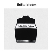 现货 fletta bloom韩国小众MK针织短袖 提花字母开衫 毛衣外套