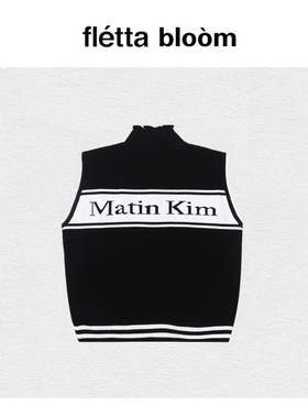 【现货】fletta bloom韩国小众MK针织短袖提花字母开衫毛衣外套