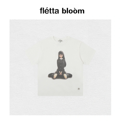 【现货】fletta bloom潮牌coyseio短袖女漫画卡通动漫少女人物T恤