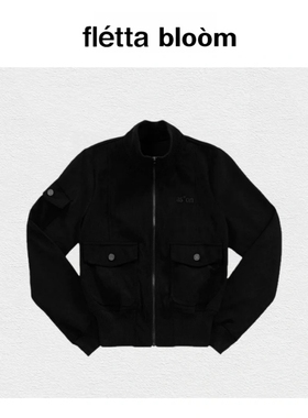 【现货】fletta bloom韩国ason字母刺绣灯芯绒夹克立领拉链外套女