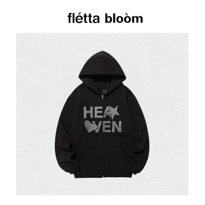 【现货】fletta bloom金道勋SAKUYA韩代星星字母连帽宽松卫衣外套