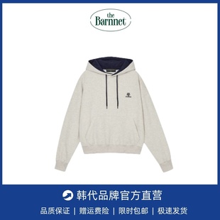 字母刺绣连帽抽绳拼色宽松卫衣女 韩国小众muah赵露思同款 现货