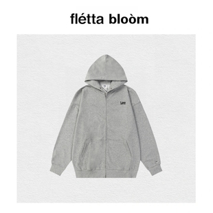 bloom韩国lee拉链卫衣小文星伊刺绣字母开衫 fletta 外套 现货