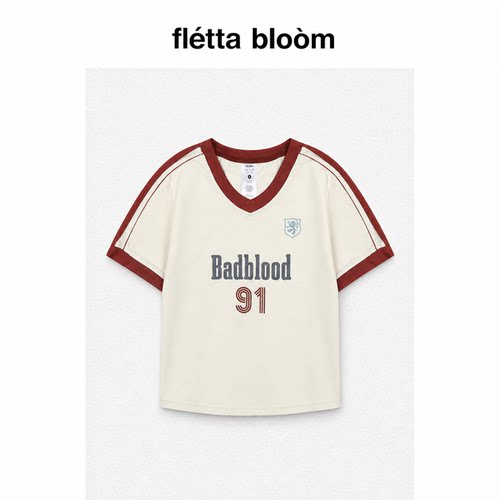 ●fletta bloom短袖韩国潮牌badblood夏美式辣妹复古印花T恤上衣
