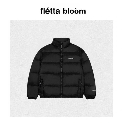 【现货】fletta bloom韩国潮牌羽绒服立领拉链纯色宽松休闲外套潮