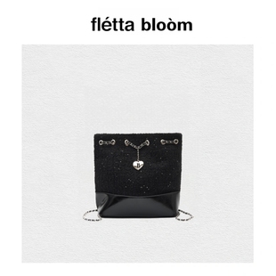 【现货】fletta bloom八奶链条双肩包韩系小香风粗花呢抽绳包