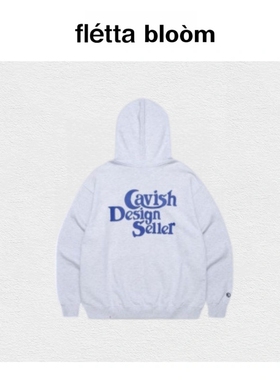 【现货】fletta bloom韩国潮cavish经典字母背后印花撞色连帽卫衣