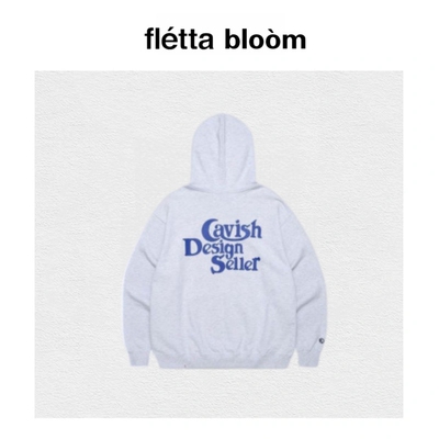 【现货】fletta bloom韩国潮cavish经典字母背后印花撞色连帽卫衣