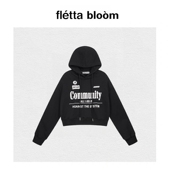 连帽卫衣女 bloom韩国小众潮牌发泡印花宽松RR短款 现货 fletta
