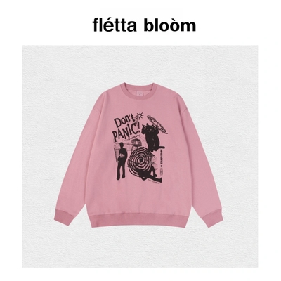 【现货】fletta bloom韩国小众潮MGD猫咪涂鸦印花卫衣美式复古