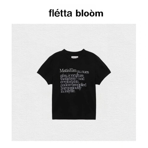 【现货】fletta bloom潮牌短袖女MK满印字母刺绣印花T恤短款上衣