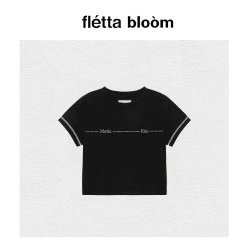 【现货】fletta bloom韩国潮牌matin kim明线MK修身短款T恤短袖女