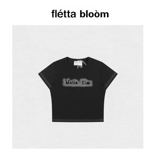 【现货】fletta bloom韩国小众matin kim明线晕染字母短款短袖T恤