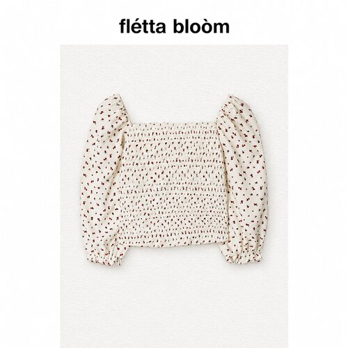 ●fletta bloom韩系女装ZAENIO超仙温柔气质碎花雪纺短款收腰上衣
