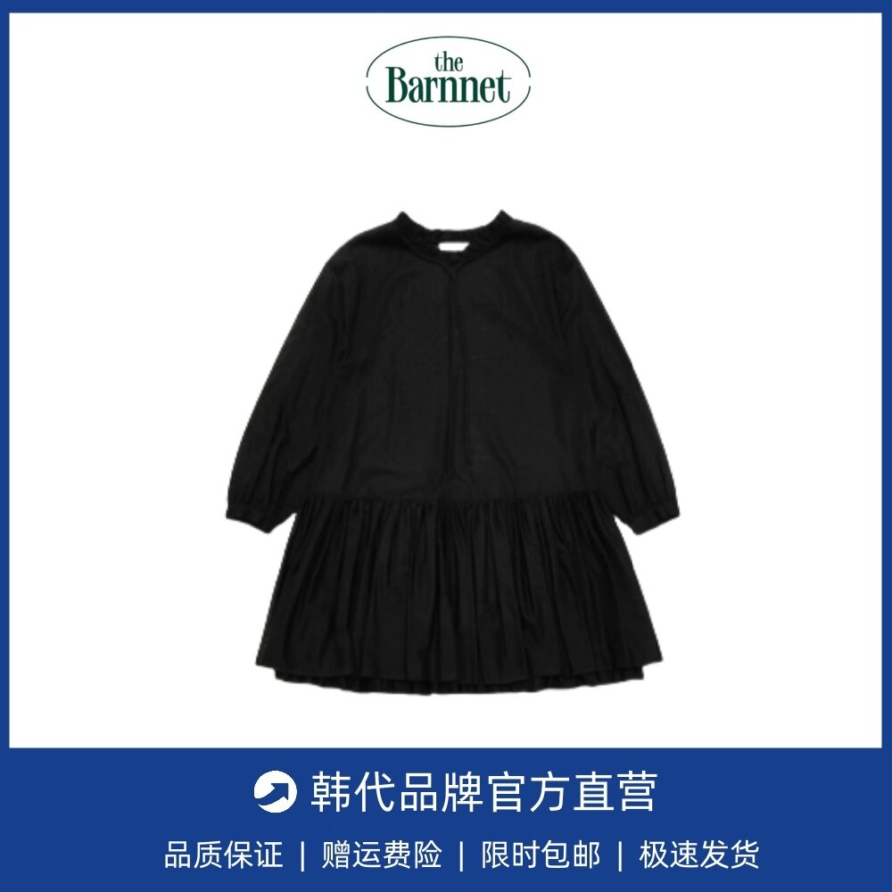 【现货】韩国小众amomento蝴蝶结系带花边可爱宽松连衣裙衬衫裙