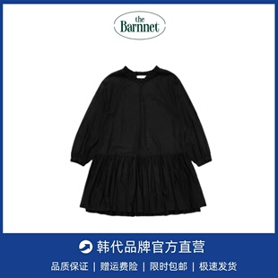 【现货】韩国小众amomento蝴蝶结系带花边可爱宽松连衣裙衬衫裙