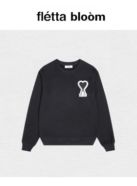 【现货】fletta bloom卫衣秋冬款小爱心刺绣圆领卫衣宽松休闲上衣