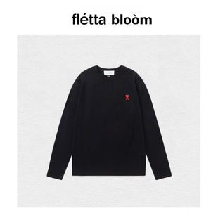 T恤小爱心刺绣圆领打底衫 bloom长袖 fletta 休闲宽松上衣 现货