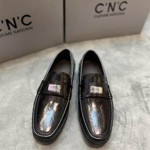 实体发货CNC男鞋2025夏季新款 男士真皮单鞋时尚休闲皮鞋豆豆鞋男