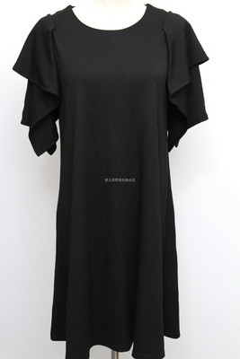 114黑色设计小众披肩飞袖针织中长圆领通勤礼服【星尘原野旅拍】