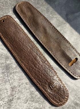 摔纹植鞣牛皮笔套 复古做旧真皮金属笔 通用笔袋签字笔保护袖套
