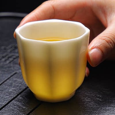 【粉丝浮力】羊脂玉素白茶杯品杯