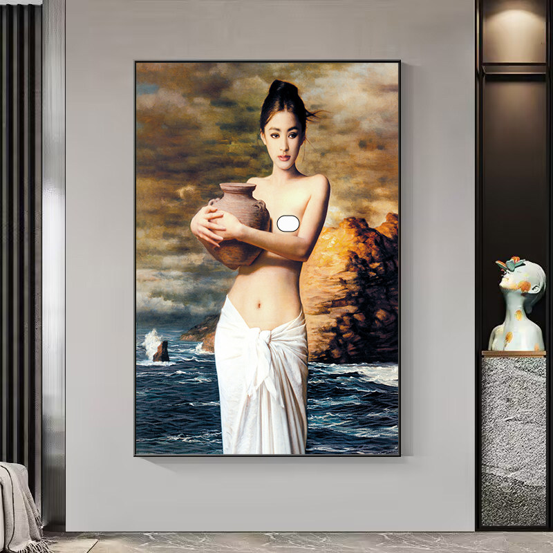 美女挂画酒店卫生间油画美女装饰画卧室床头宾馆美容院洗手间壁画