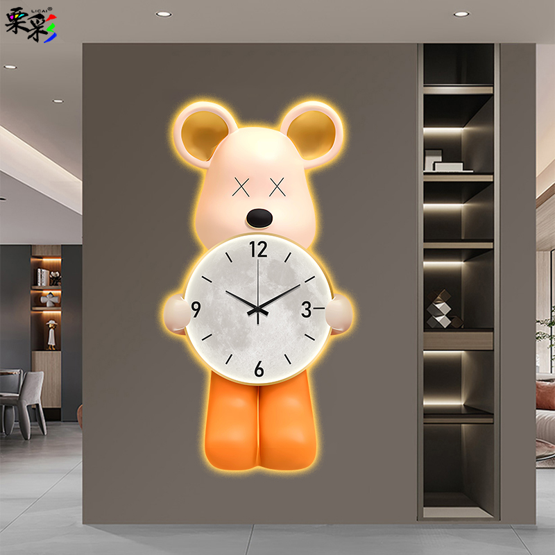 网红钟表挂钟客厅2023新款简约现代表挂墙轻奢大气创意时钟壁灯画