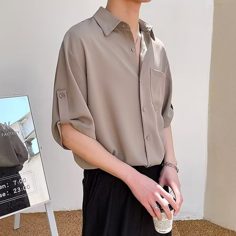 高级感衬衫男短袖夏季薄款ins潮