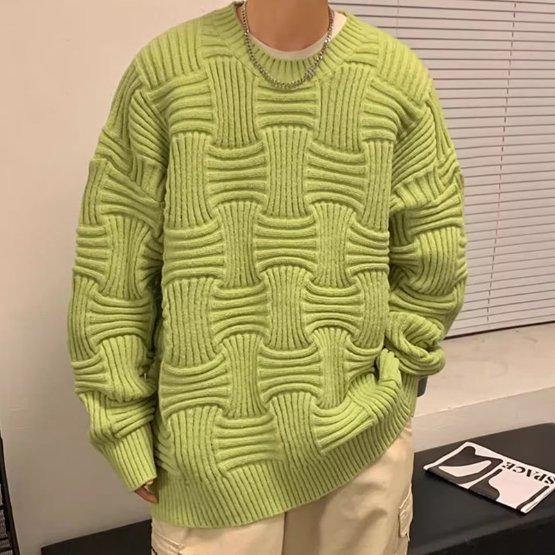 男秋冬季新款打底针织衫慵懒风