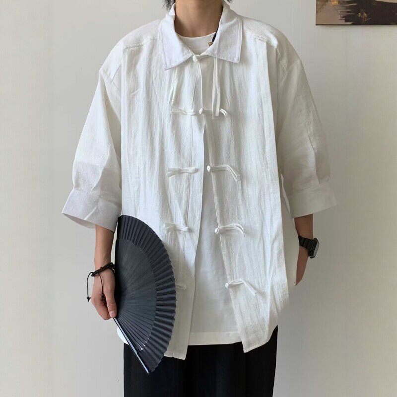 短打汉服改良中国风衬衫外套男