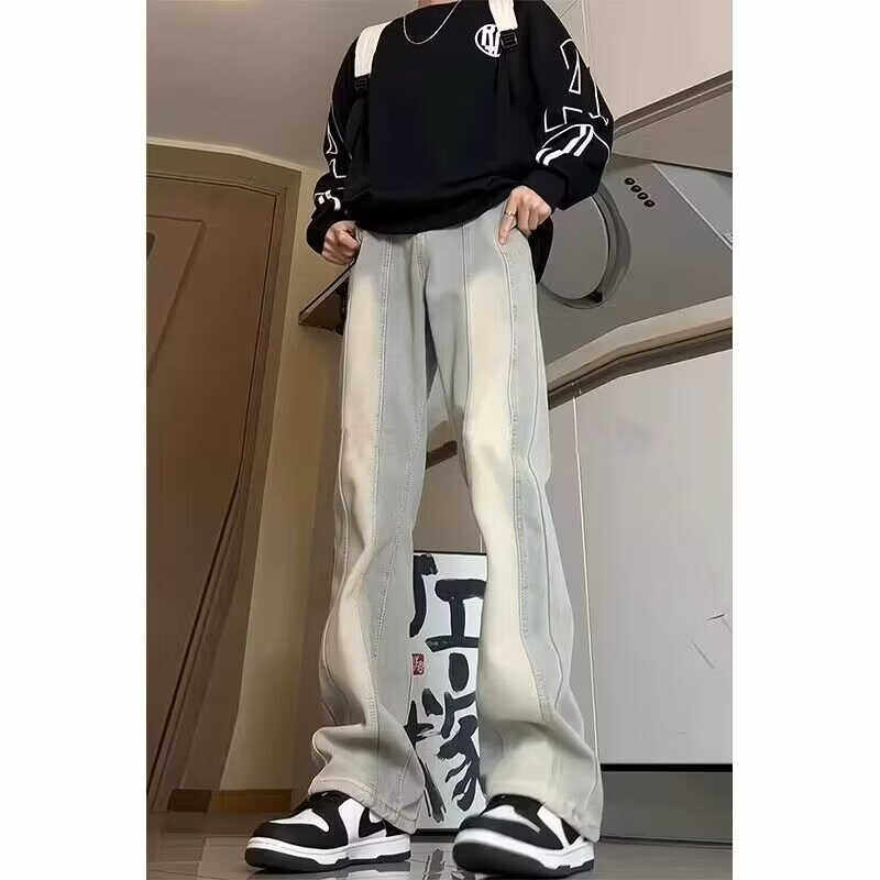 cleanfit渐变微喇牛仔裤男设计感