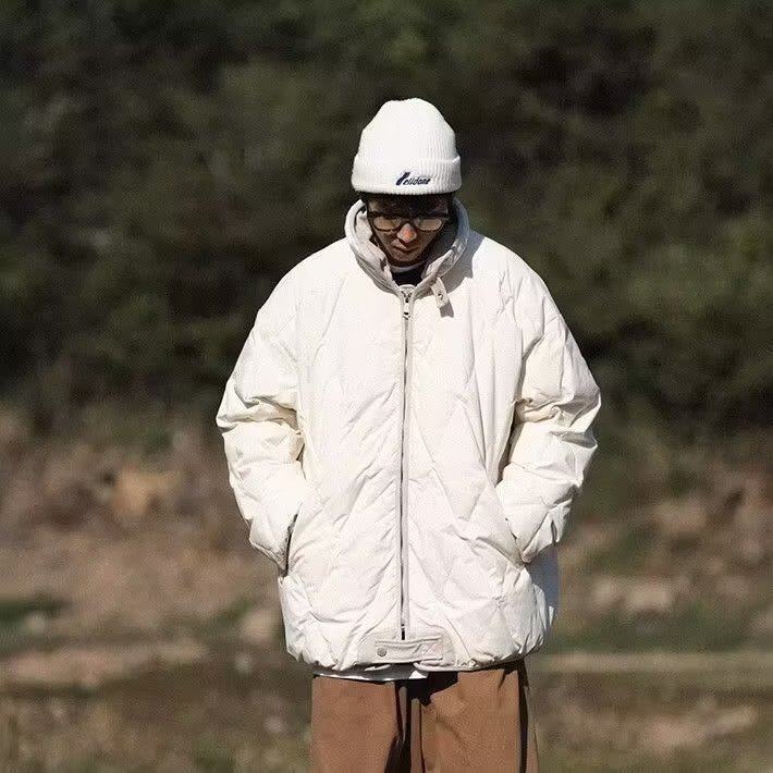 衍线菱形格保暖棉服高级感国风新中式棉衣外套男冬季潮流情侣棉袄