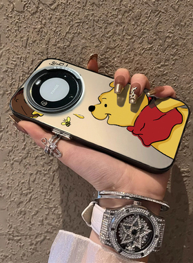 ins风可爱维尼熊适用于华为Mate60Pro+手机壳磨砂保护套P60小众个性创意硬m50pro萌妹子高级感40P明星款男女