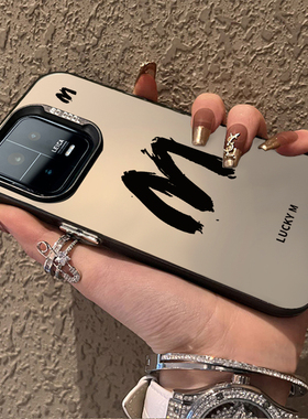 简约手写英文字母小米15红米K70pro手机壳note13proplus磨砂14Ultra保护套13至尊11LITE电竞60高级感50/12潮m